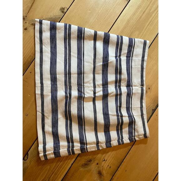 Loft women's striped white/blue wrap style fringe skirt. Lined. Sized 16 - Picture 6 of 8
